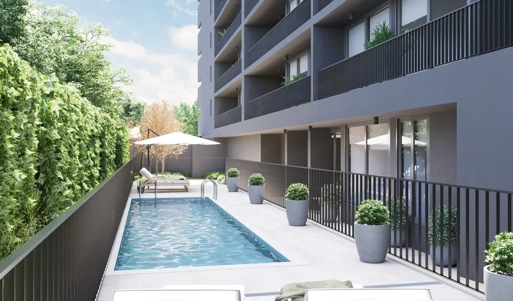 Piscina en primer piso